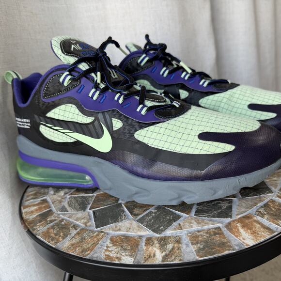 Nike Air Max 270 React CT1617-001 Black Green Purple Size 13 - Picture 3 of 16